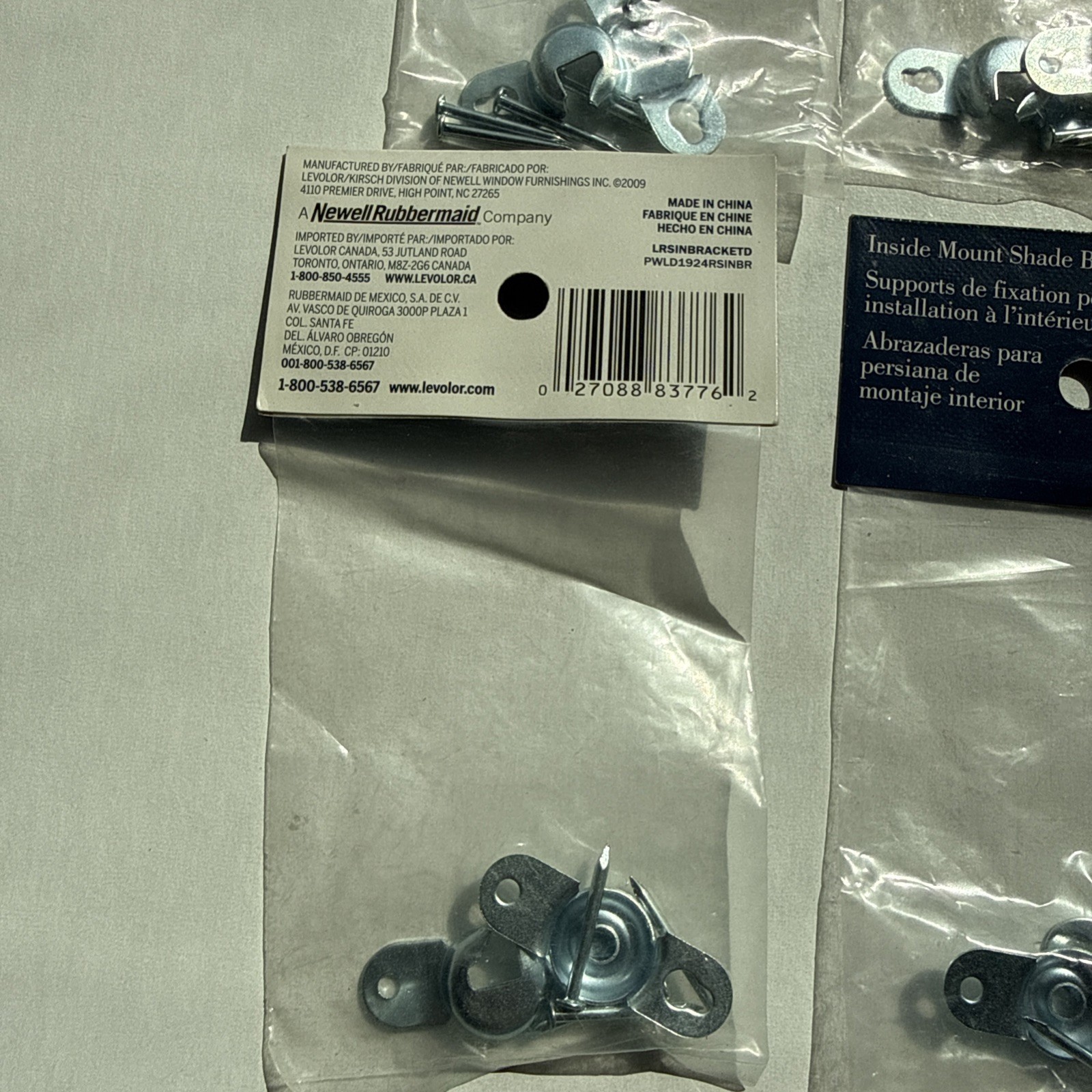 (6-Pk) Levolor Inside Mount Shade Bracket LRSINBRACKETD