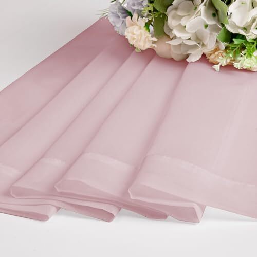 Sheer Curtains 84 Inch Length 2 Panels Set, Semi 42 W x 84 L Blush Pink