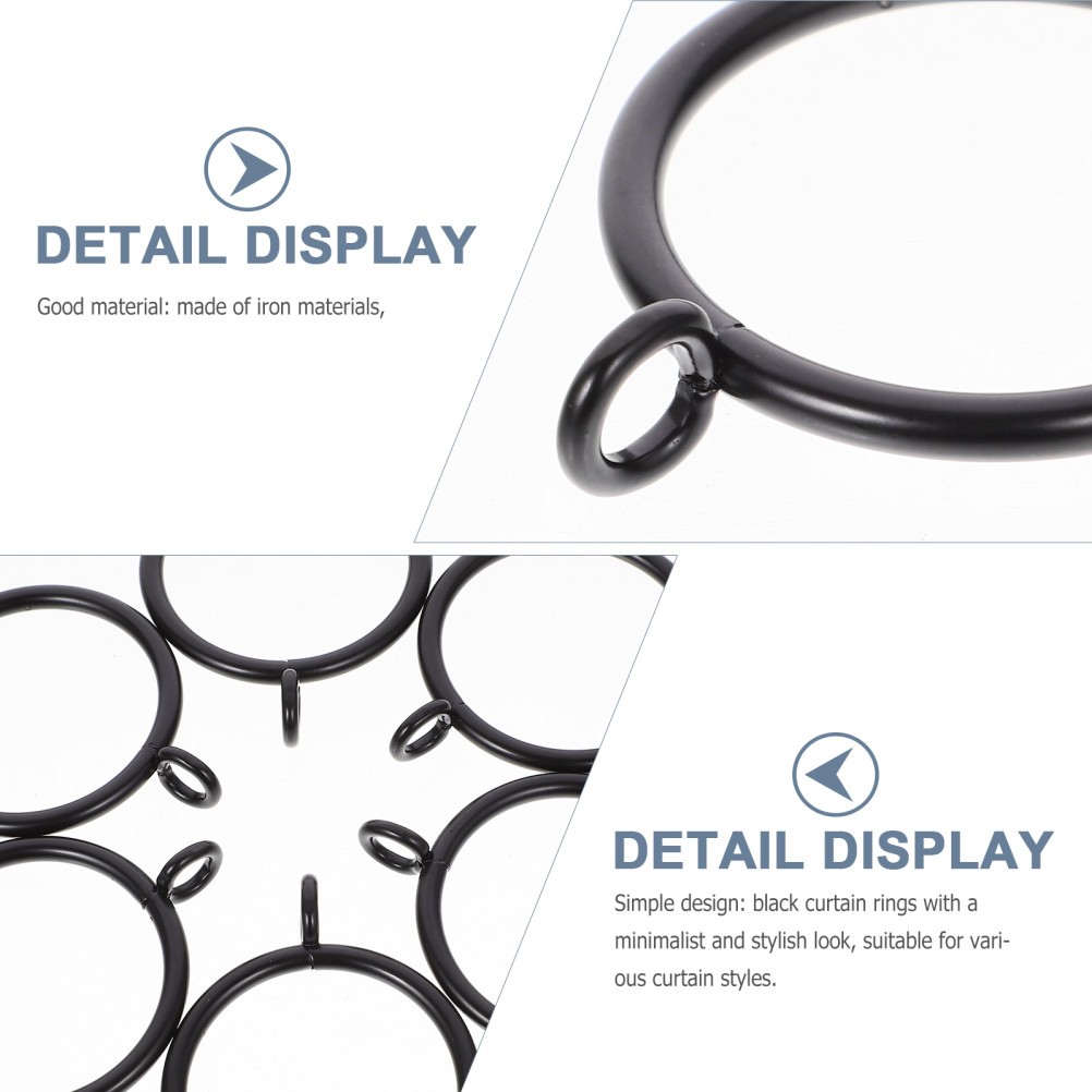 40 Pcs Curtain Fixing Ring Drapery Rings with Eyelets Rod for Drapes
