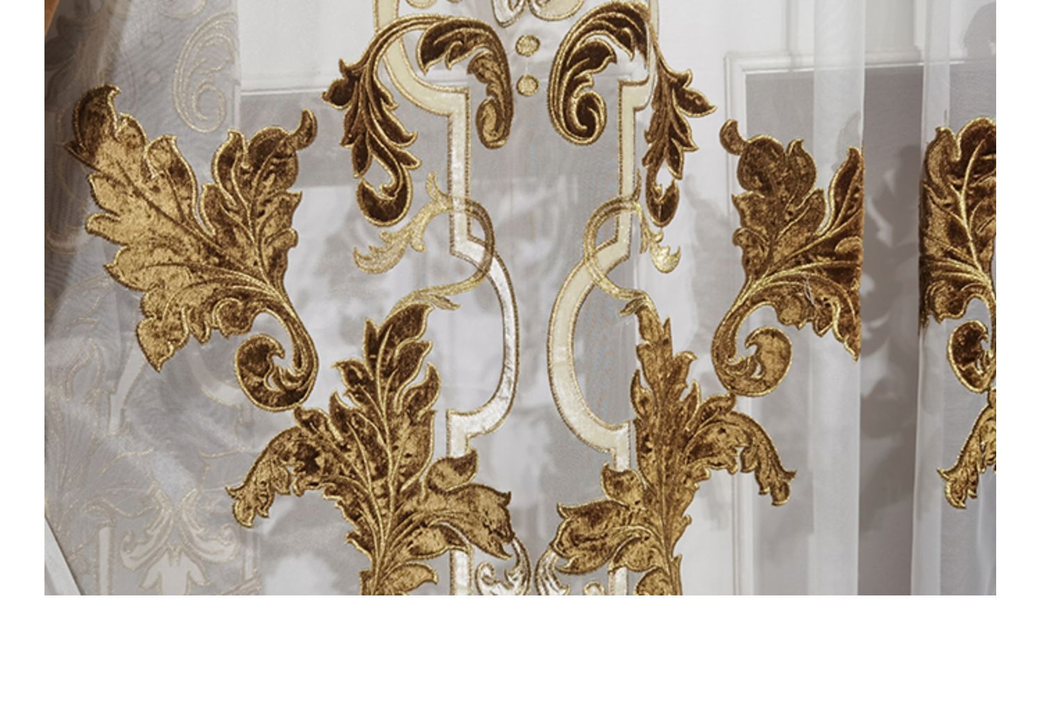 Custom American high-grade blue embroidery velvet cloth curtain valance C1386