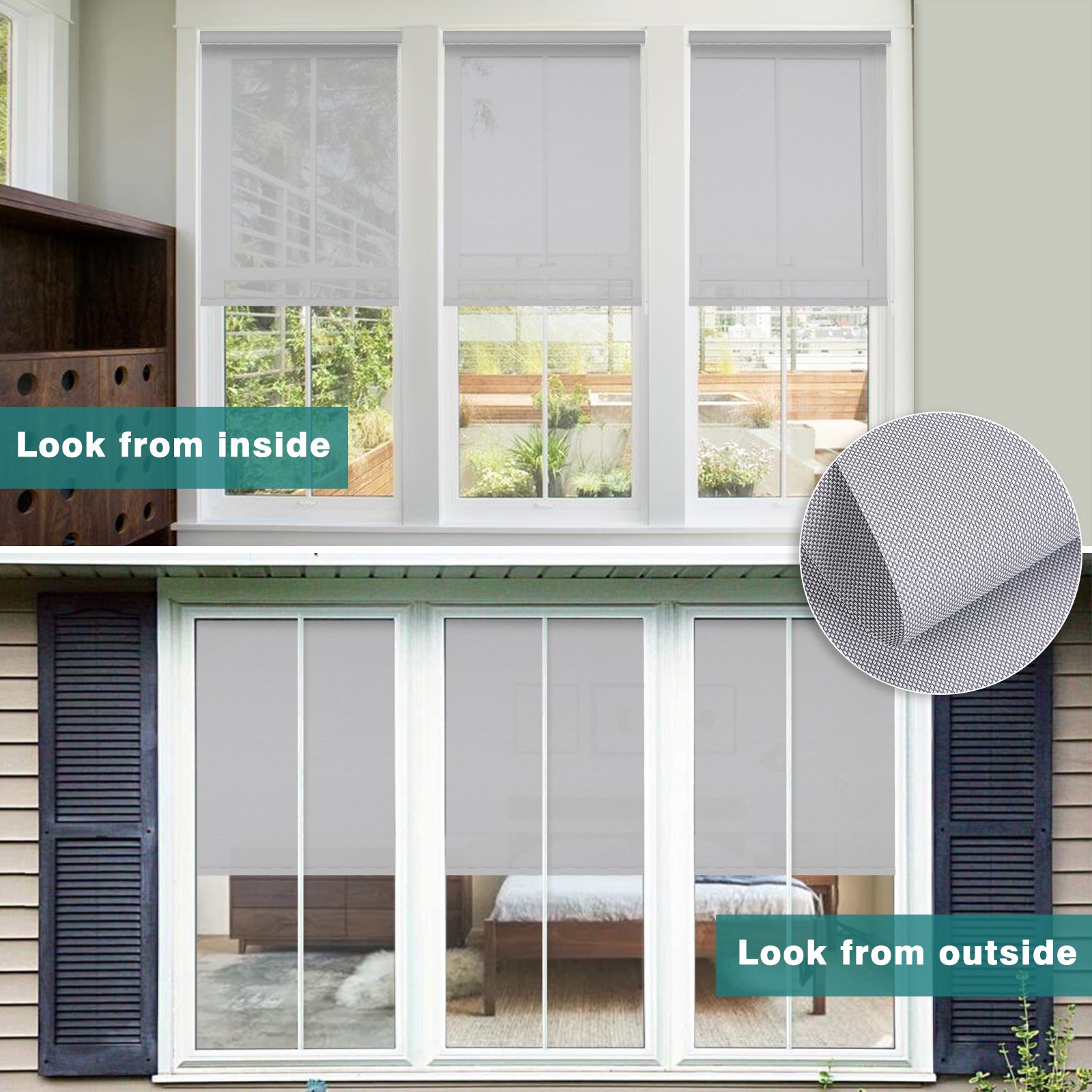Changshade CUSTOM Cordless Window Blinds Blackout Roller Shades Blind-2colors