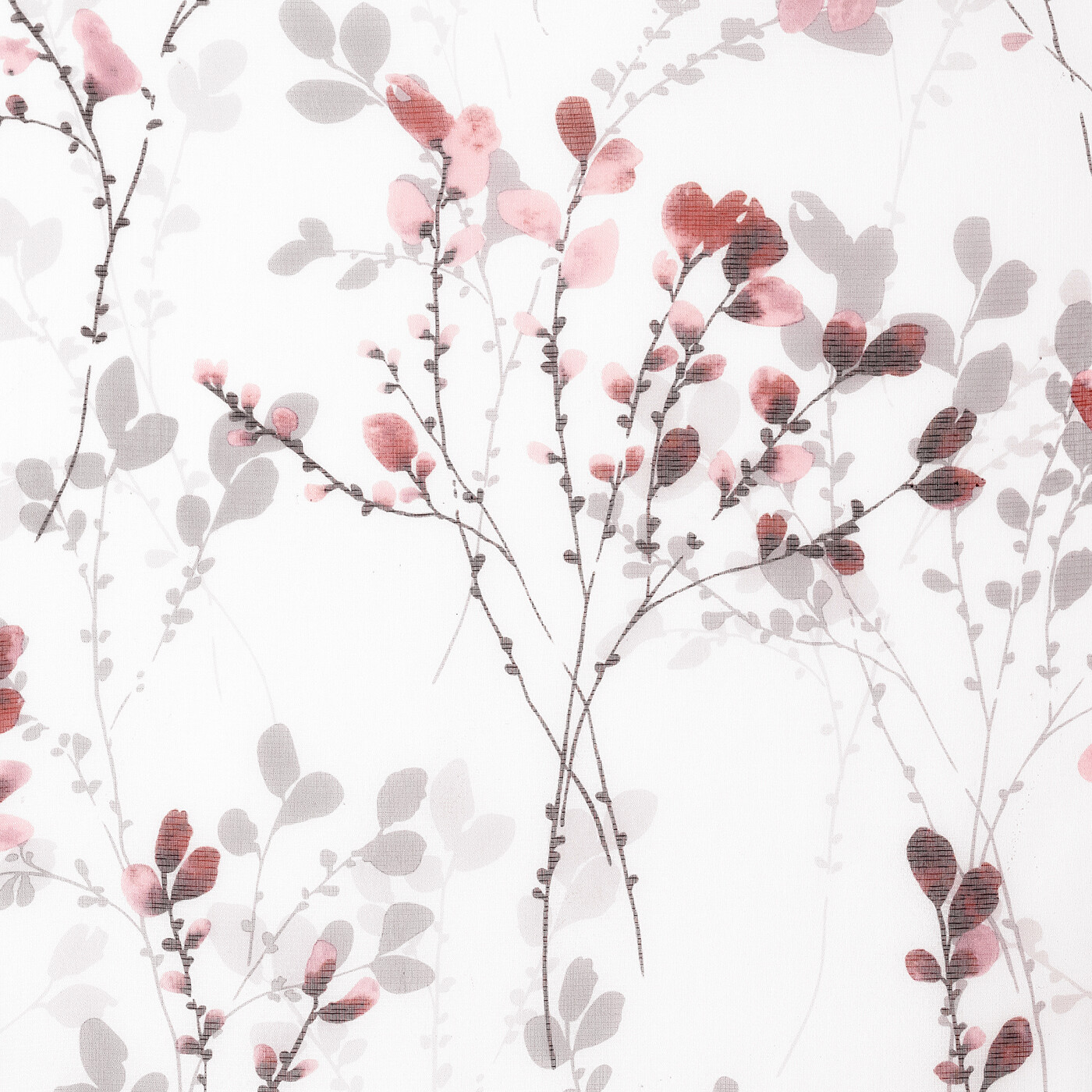 Blush Floral Semi Sheer Window Panel Shabby Chic Botanical Light Filter Curtain