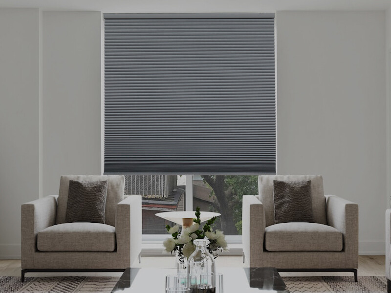 Custom Cut Cordless Room Darkening Gray Cellular Shade Honeycomb Blinds Blackout