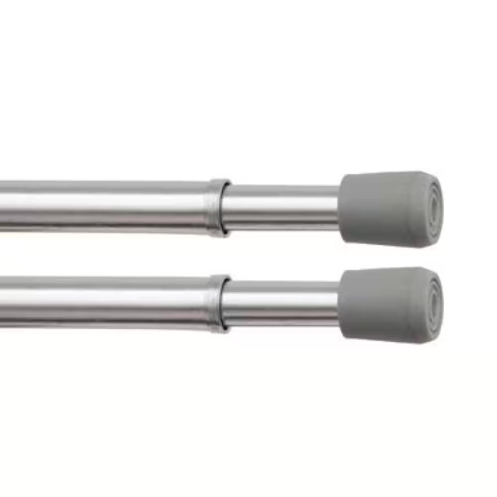 Fast Fit No Tools 28 In. – 48 In. Adjustable Spring Tension Curtain Rod, 7/16 In
