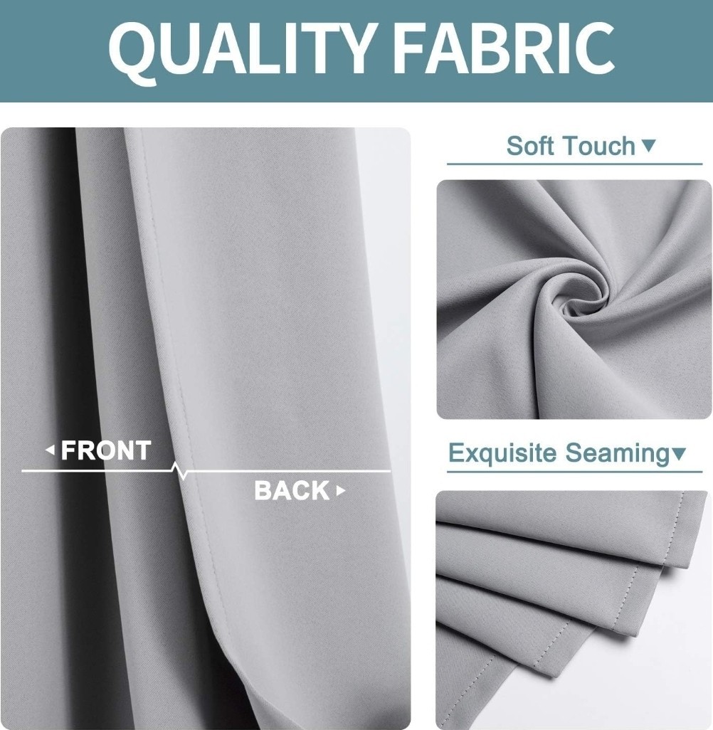 ChrisDowa 2 Panel Gray Small Window Curtains Bedroom Living Room Grommet 29×50″
