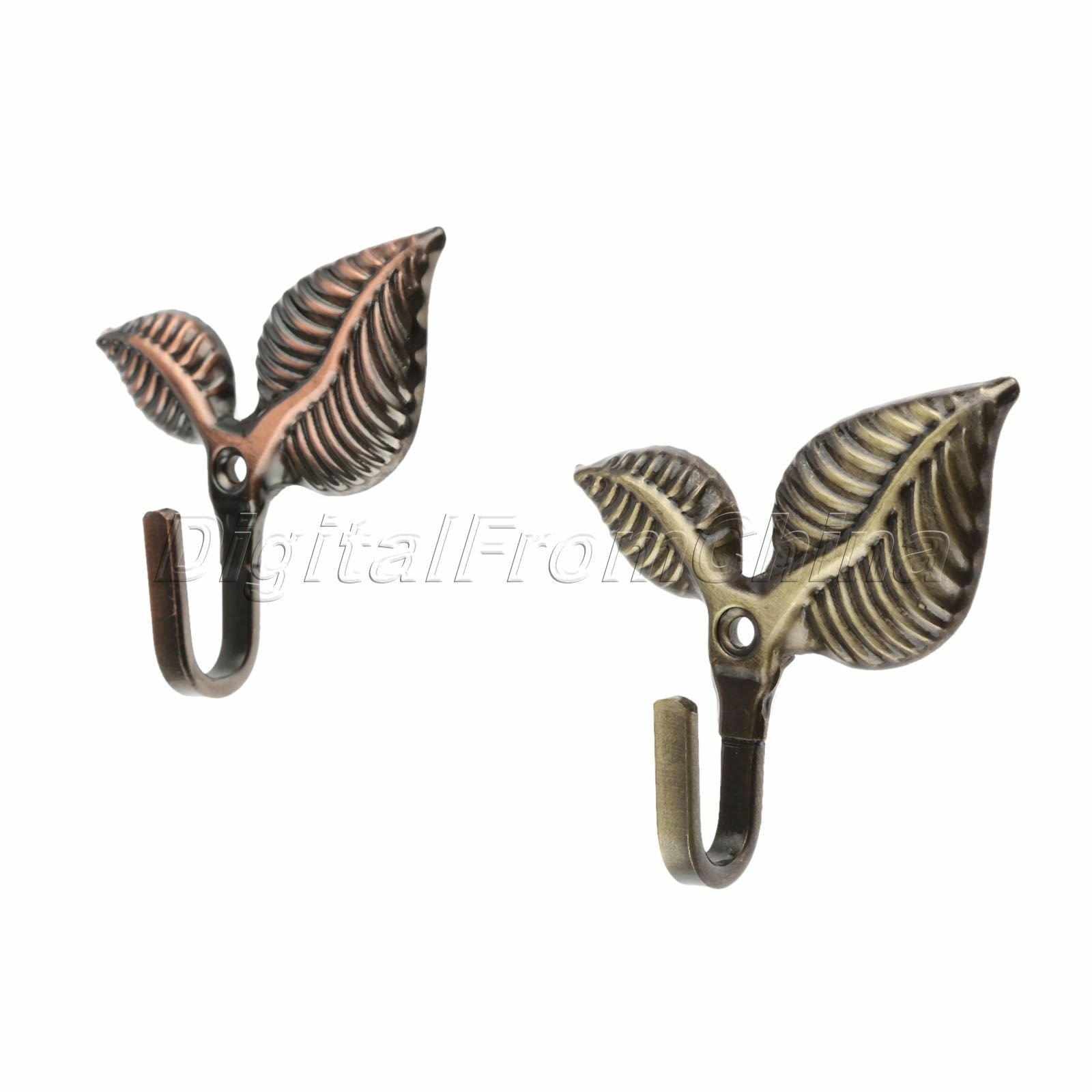 Vintage Leaf Design Curtain Tieback Hook Holder w/ Screws Home Wall Mount Decor