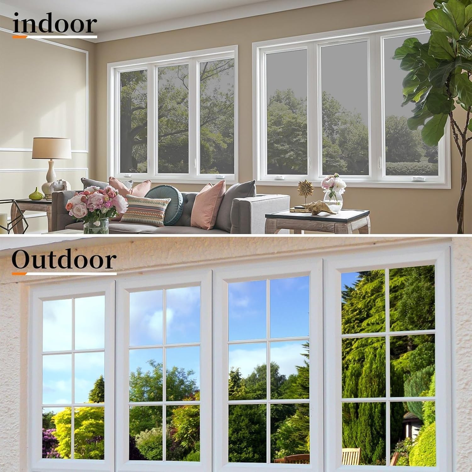 One Way Daytime Window Privacy Film See Out Not in, 17.5 x 78.7 Inch Window T…