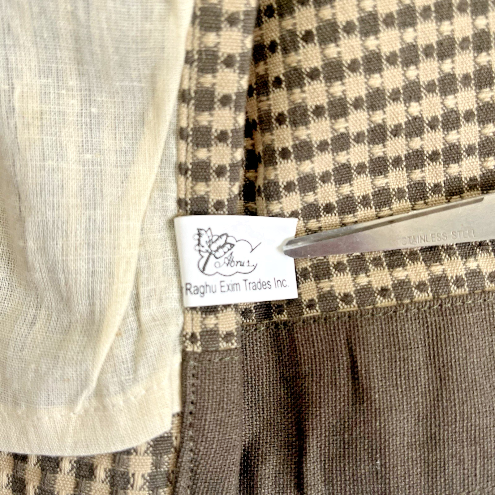 Raghu~Dobby Dots~Olive/Tan~Lined~100% Cotton~(1) VALANCE 12″L X 60″ W~Country