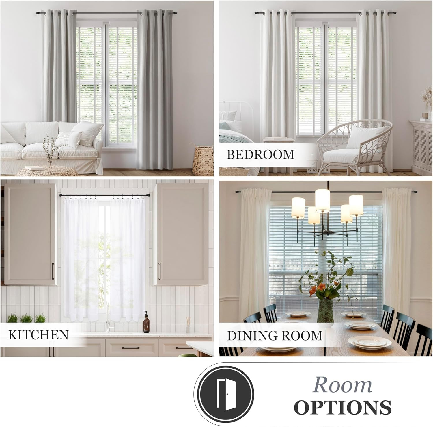 Chelsea Ball End Window Curtain Rod, Adjustable 28-48 Inch Extendable Rod Set, O