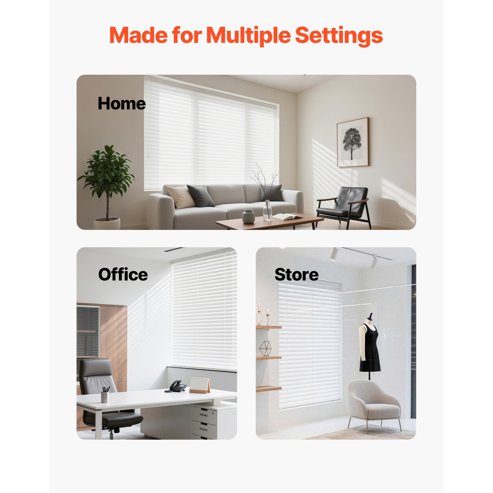 Uimoso Box Mounting Brackets for Window Blinds, 2 Pieces, White