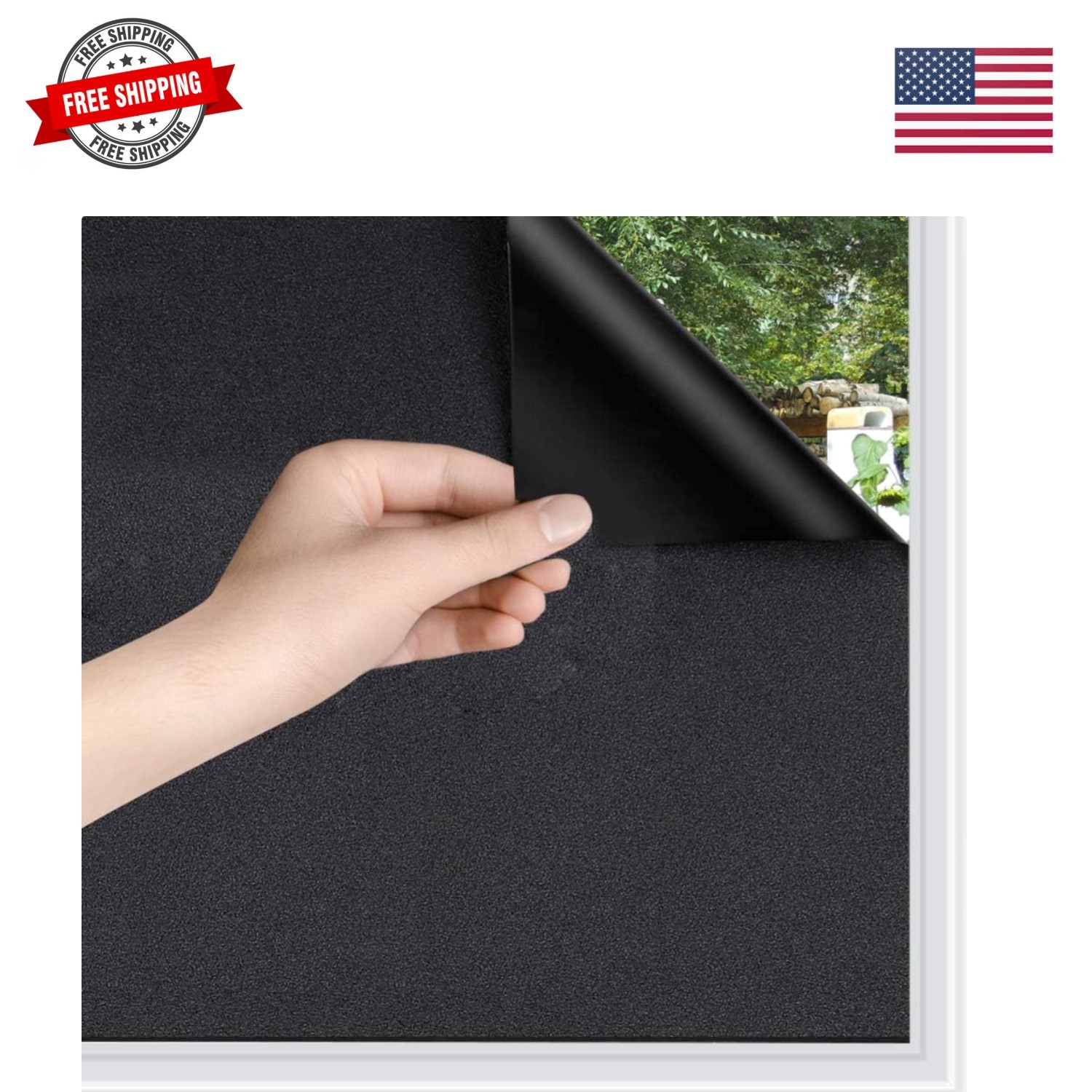 Total Blackout Window Privacy Film – 100% Light Blocking Static Cling Window …