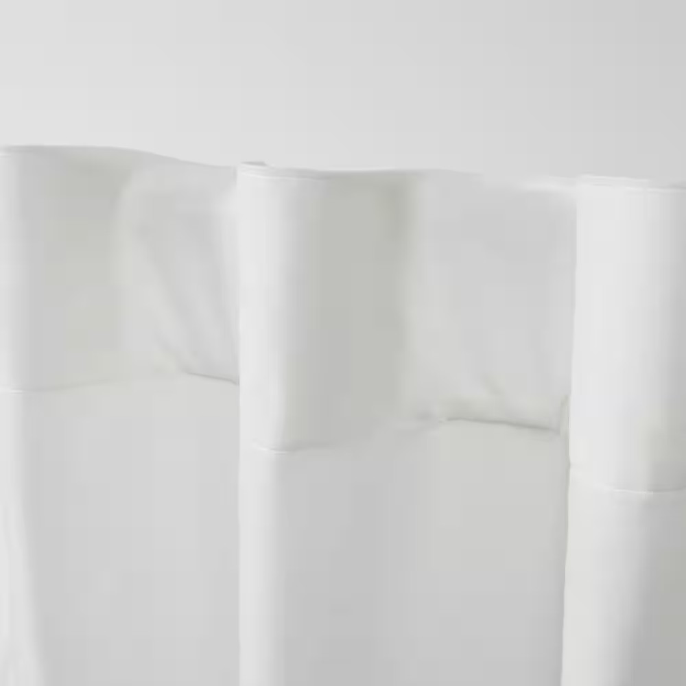 Velvet Winter White Solid Polyester 52 In. W X 96 In. L Hidden Tab Top Light Fil