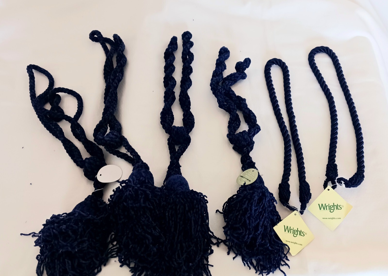 Curtain Tie Backs Tassels Braided Cords Blue Lot Wrights & Annie’s Collection