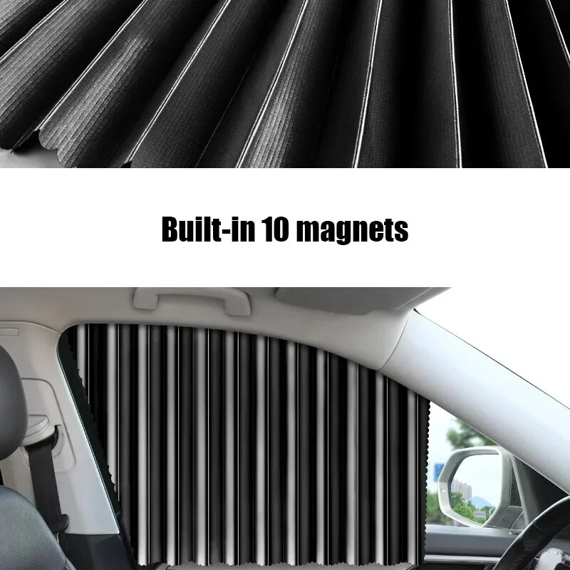 Car Sunshade Curtain Magnets Universal Front Rear Side Window Shades Curtains