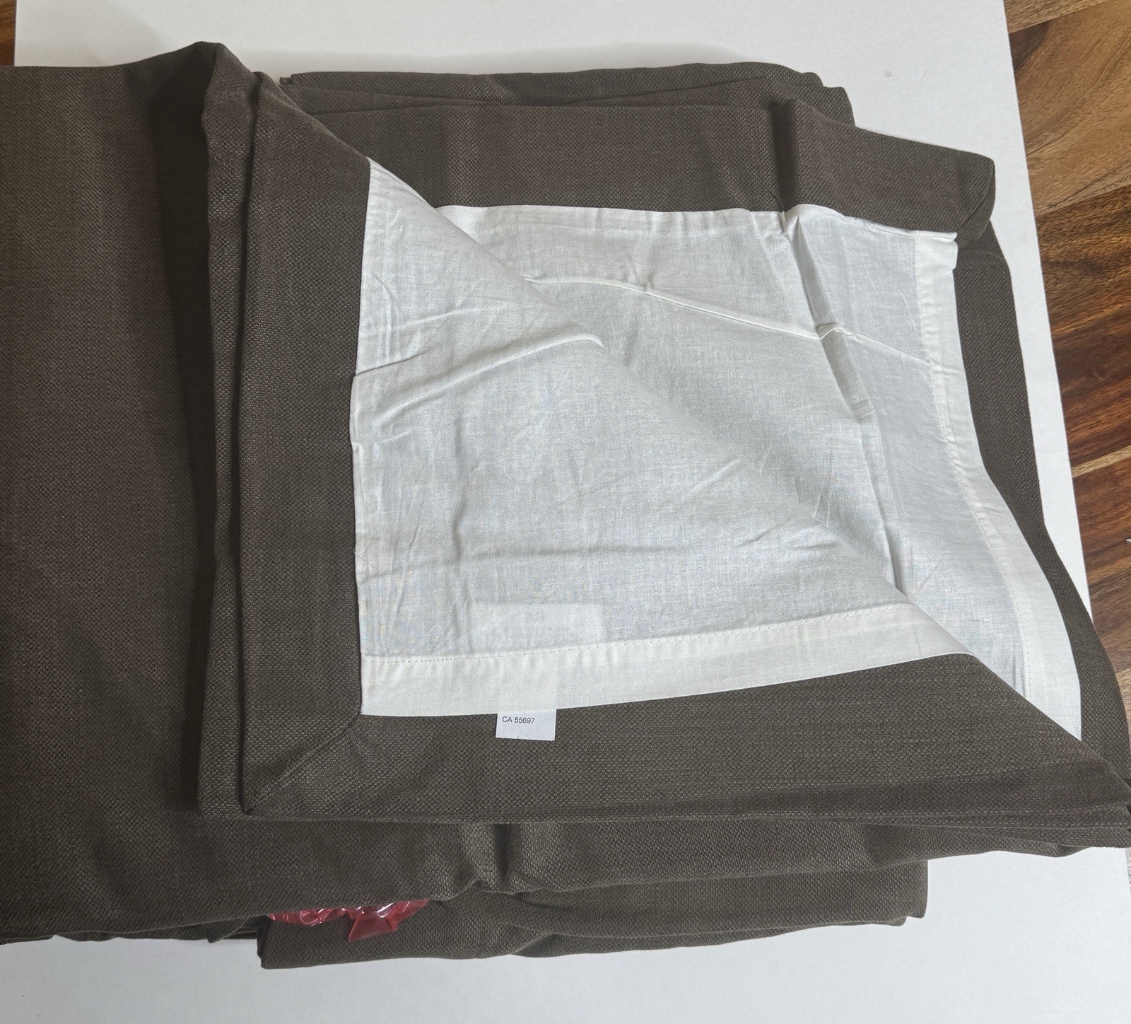 Restoration Hardware Brushed Belgian Linen Cotton Drapery 100″W x 84”L Cafe $519
