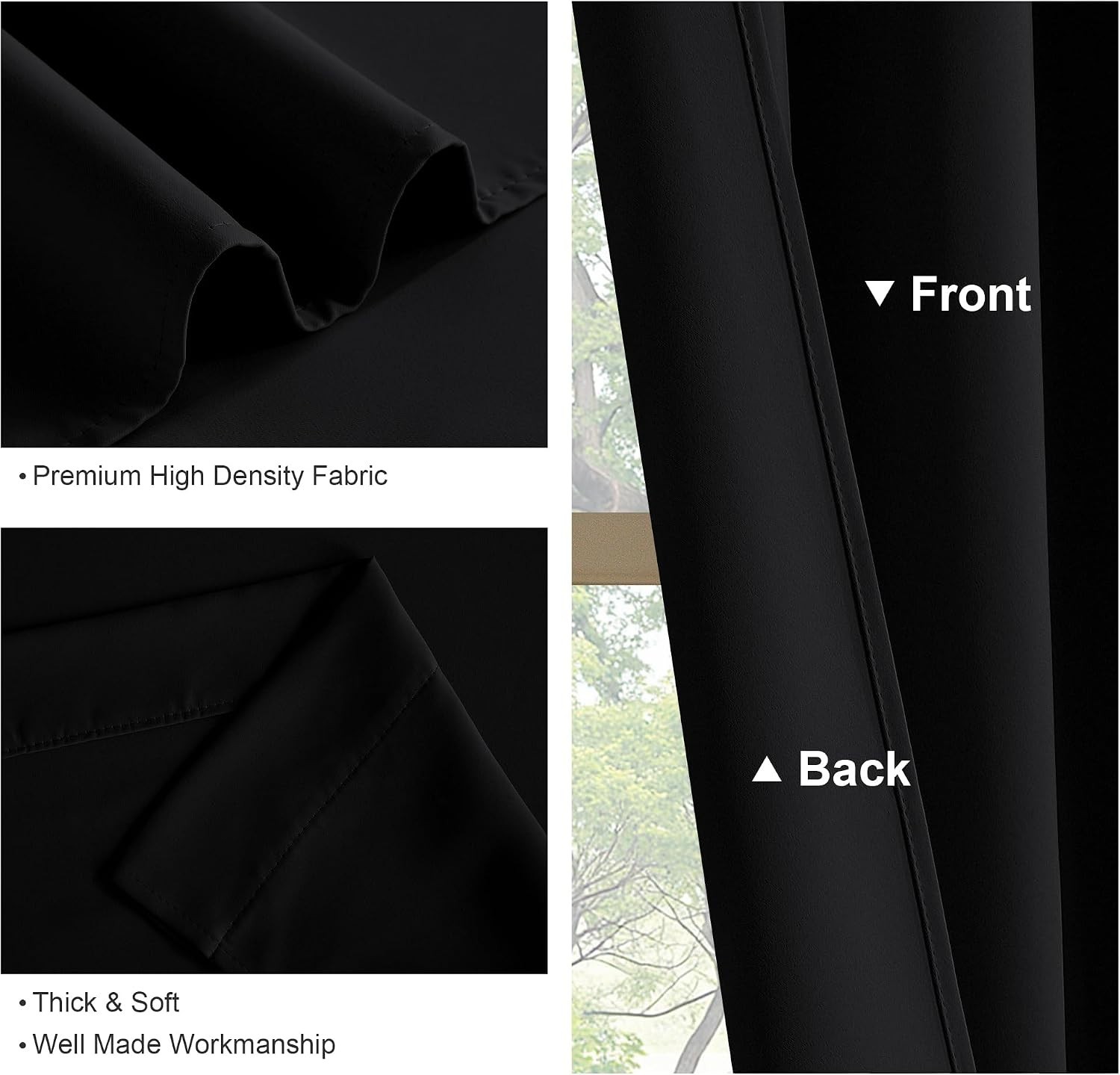Set of 2 Short Blackout Cafe Curtains 36in Length, W42 x L36 – Classic Charm