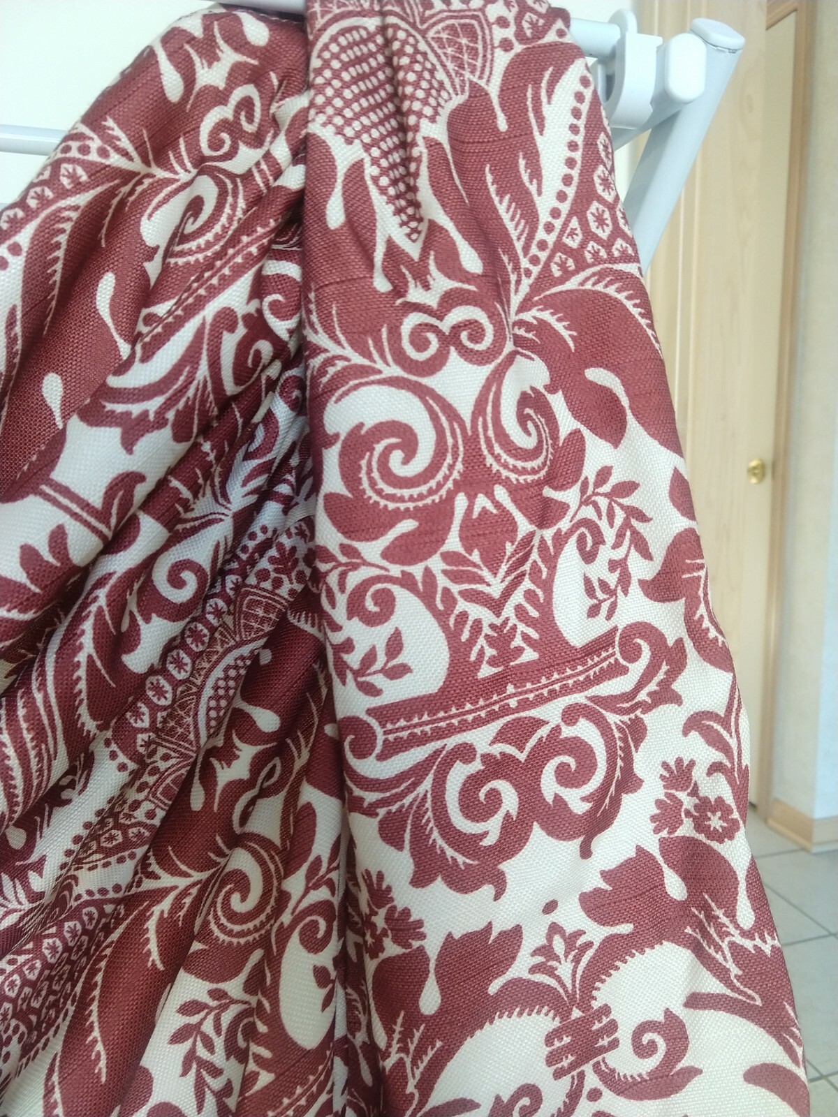 Window Valance Swag JCPenney Reddish Brown and Cream New without Package