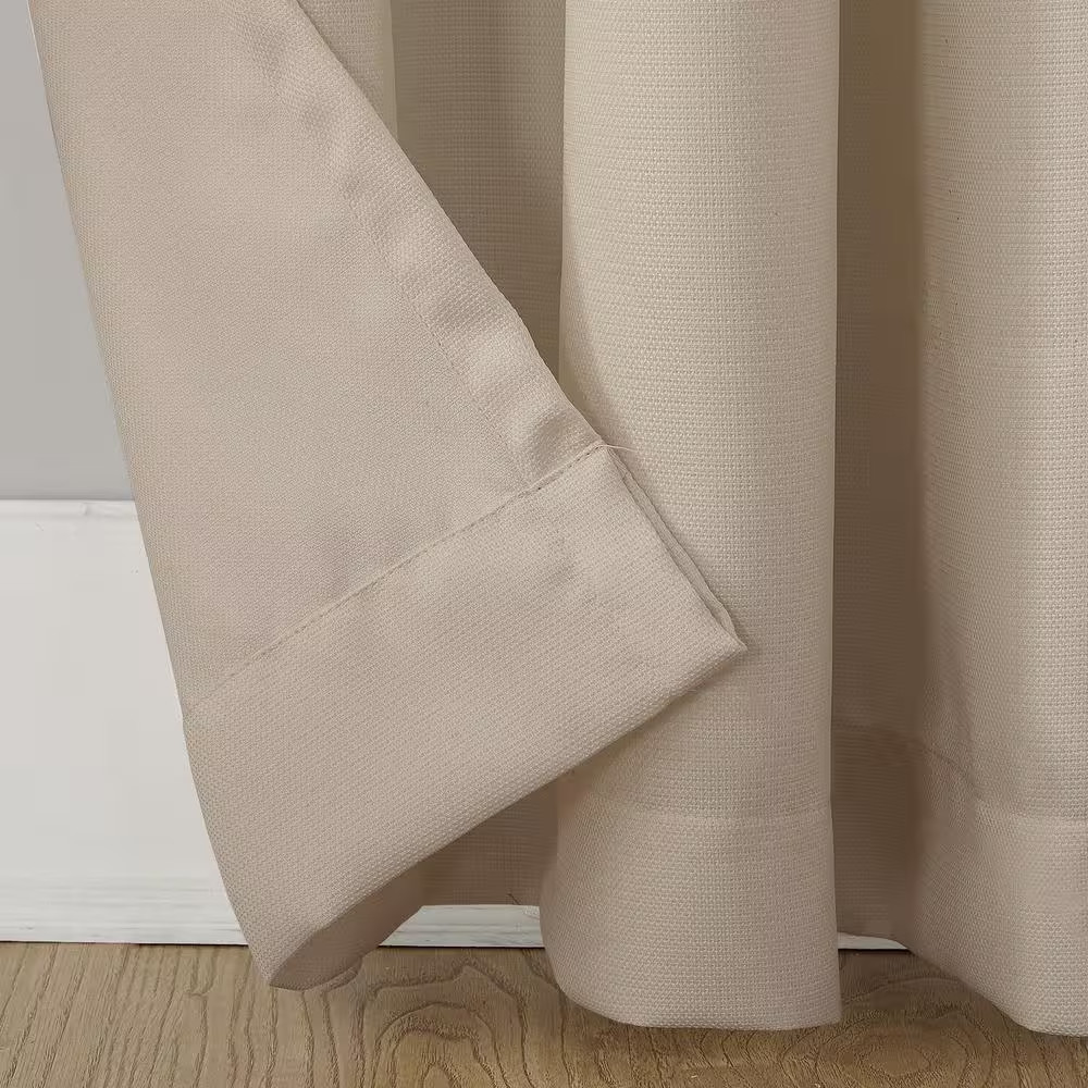 Valerie Heathered Texture Oatmeal Polyester 40 In. W X 63 In. L Grommet Light Fi