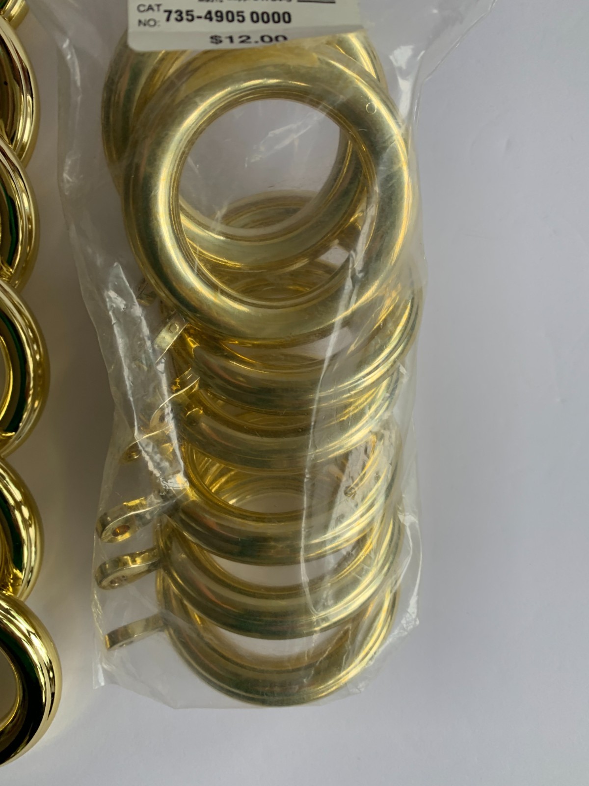 1 3/4” Inside Diameter and 1 3/8″ Rods Set of (28) GOLD Curtain Rings Made USA