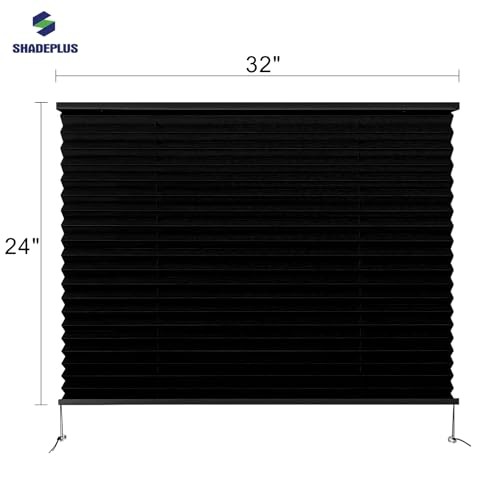 RV Blinds,RV Pleated Shades,RV Window Shades,Camper 32″ W x 24″ H Black