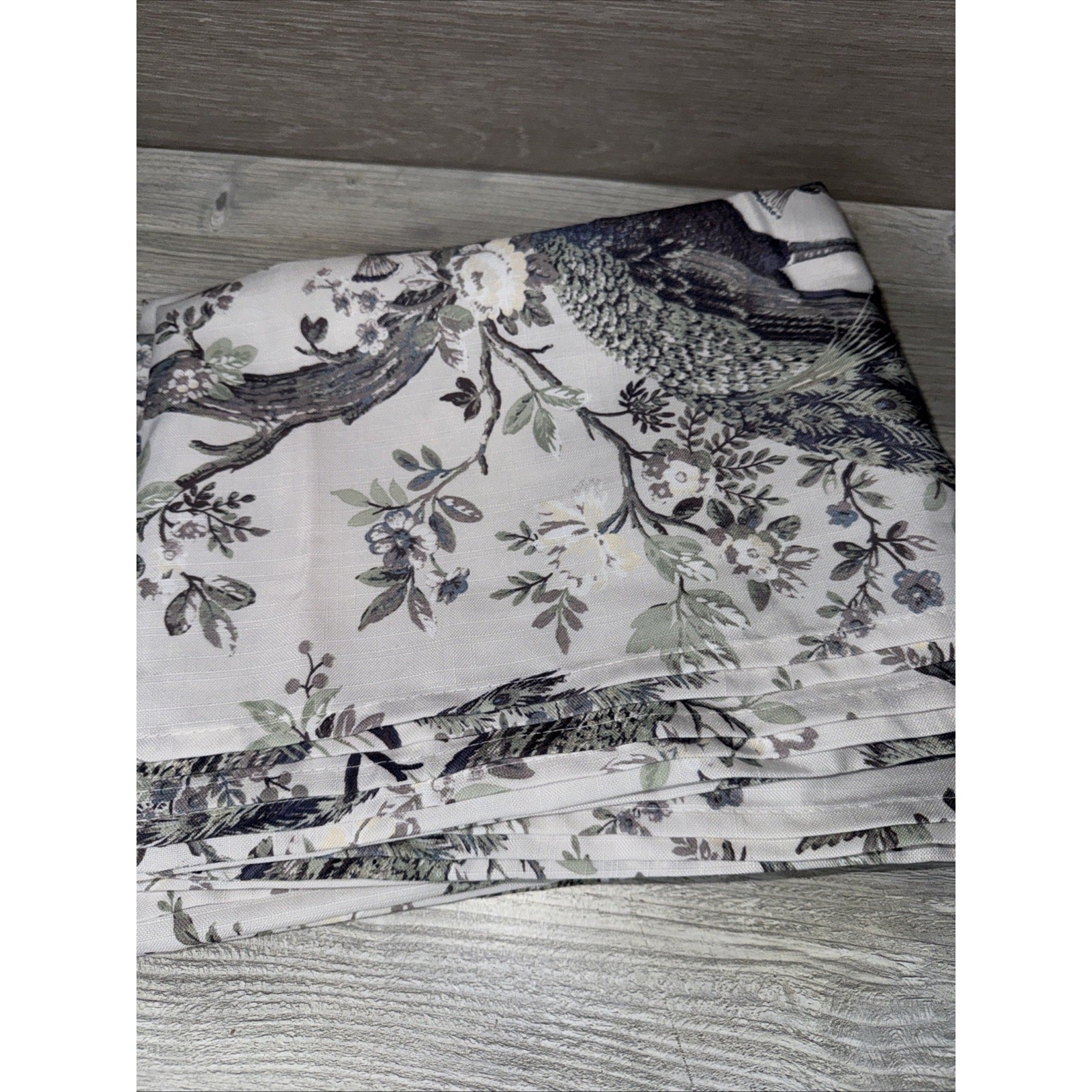 2 Sets Laura Ashley Peacock Curtain Panels 38×108 Belvedere Floral Blue Green