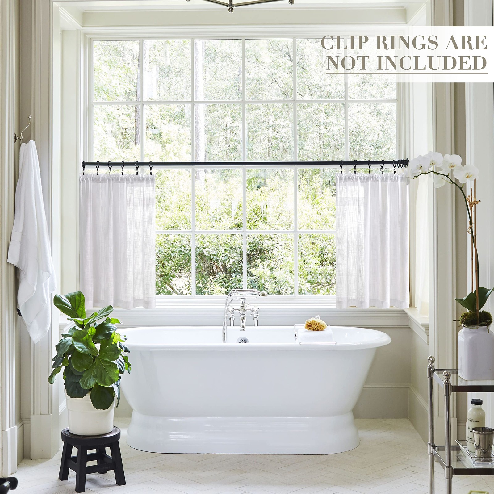 White Sheer Curtains 30 inch Length for Half Small Window Treatments Set Shor…