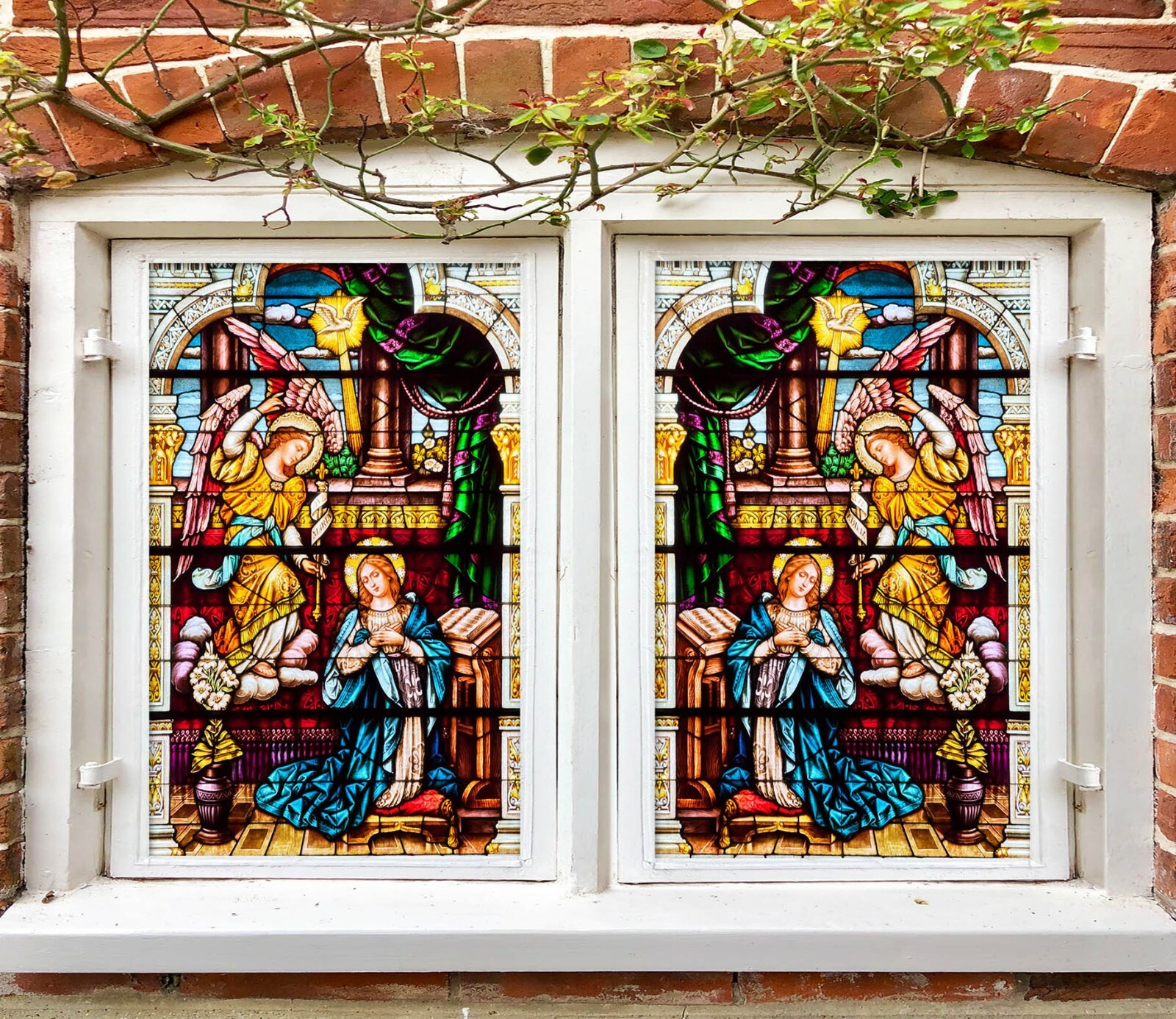 3D Nun Faith ZHU673 Window Film Print Sticker Cling Stained Glass UV Zoe