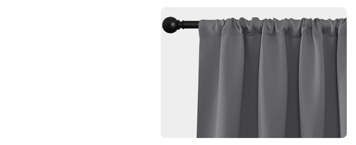 Blackout Curtain Panels for Living Room – (Grey Color) 52×54 inch, 2 Panels Set,