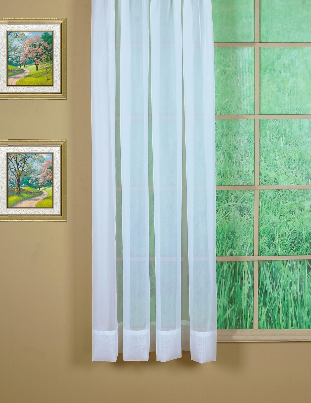 Luxury Voile Sheer Curtain 60W x 54L Kitchen Window Treatment 18 Colors Avail…