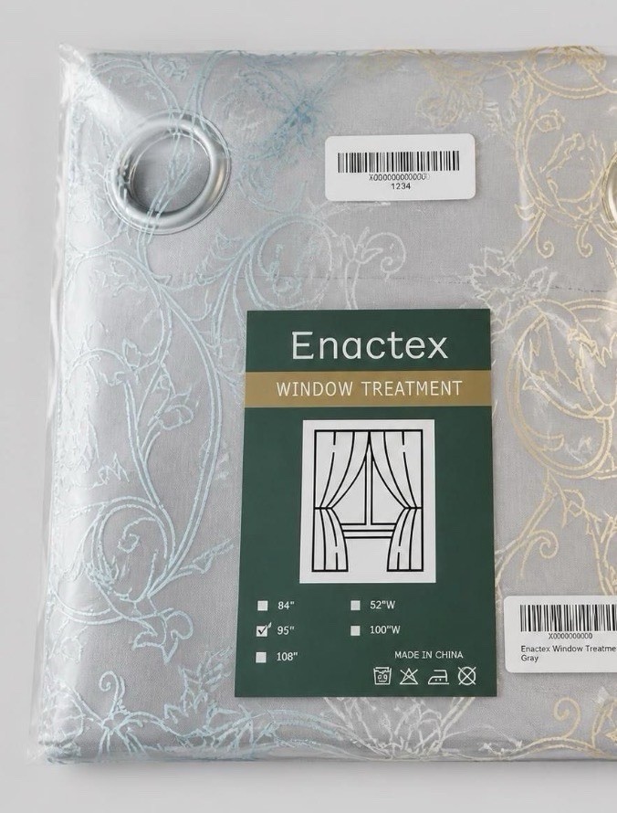 Enactex E-Scroll 52 x 84 Black Out Drapes 2 Panels NEW