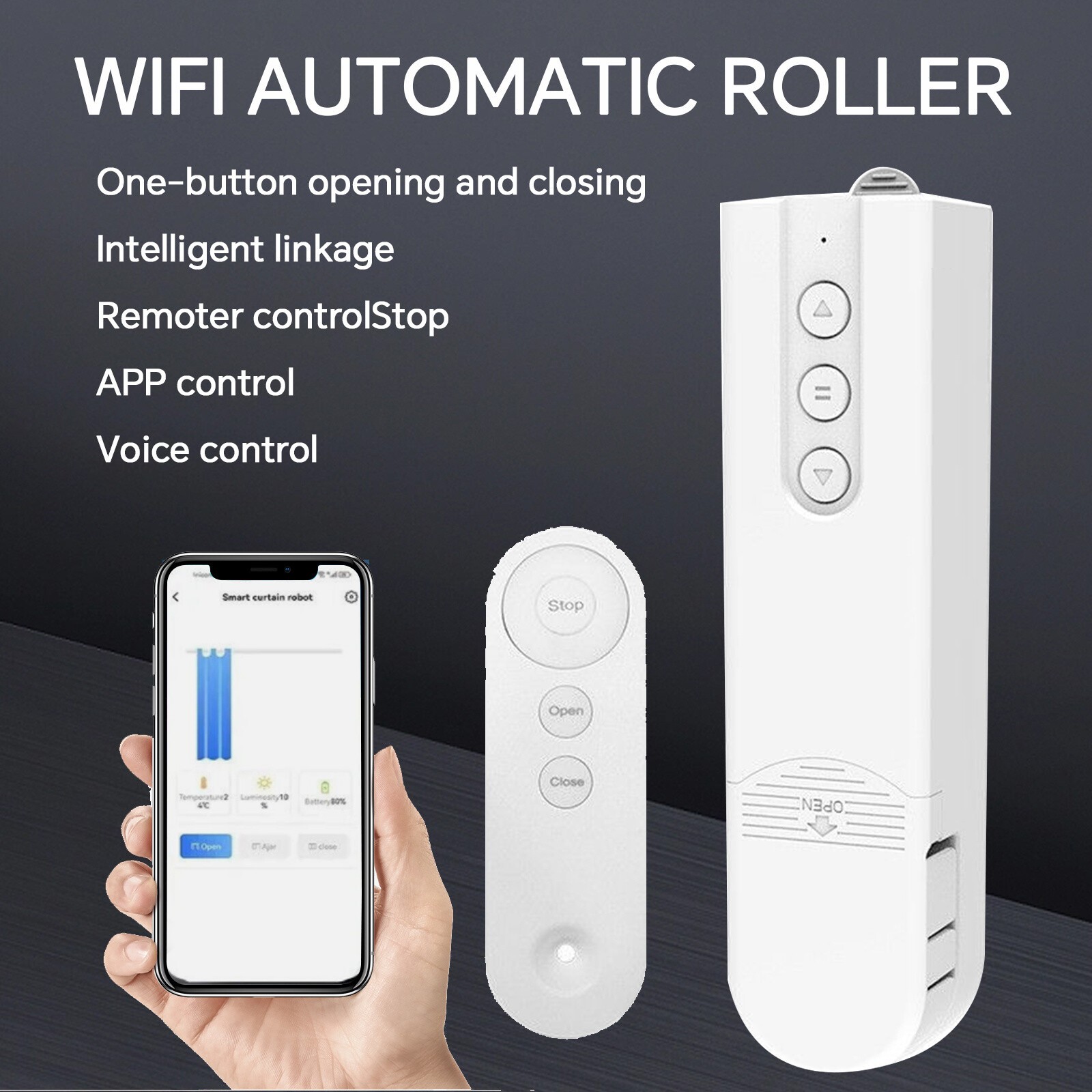 Smart Blind Motor Wifi Automatic Roller Shutter with App Control Bluetooth9E