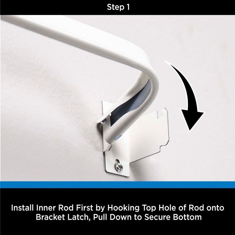 Adjustable Metal Wrap Around Double Curtain Rod Set W/ Mounting Hardware New