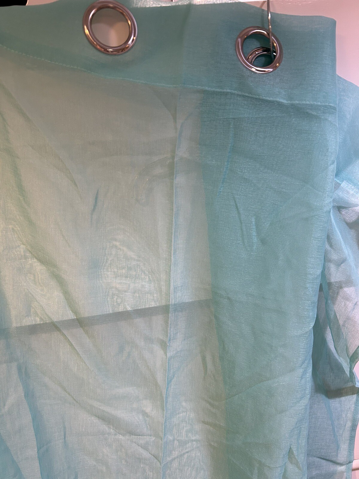 2 Panels Turquoise Blue Sheer Curtains MIULEE 54” X 70” Each MINT