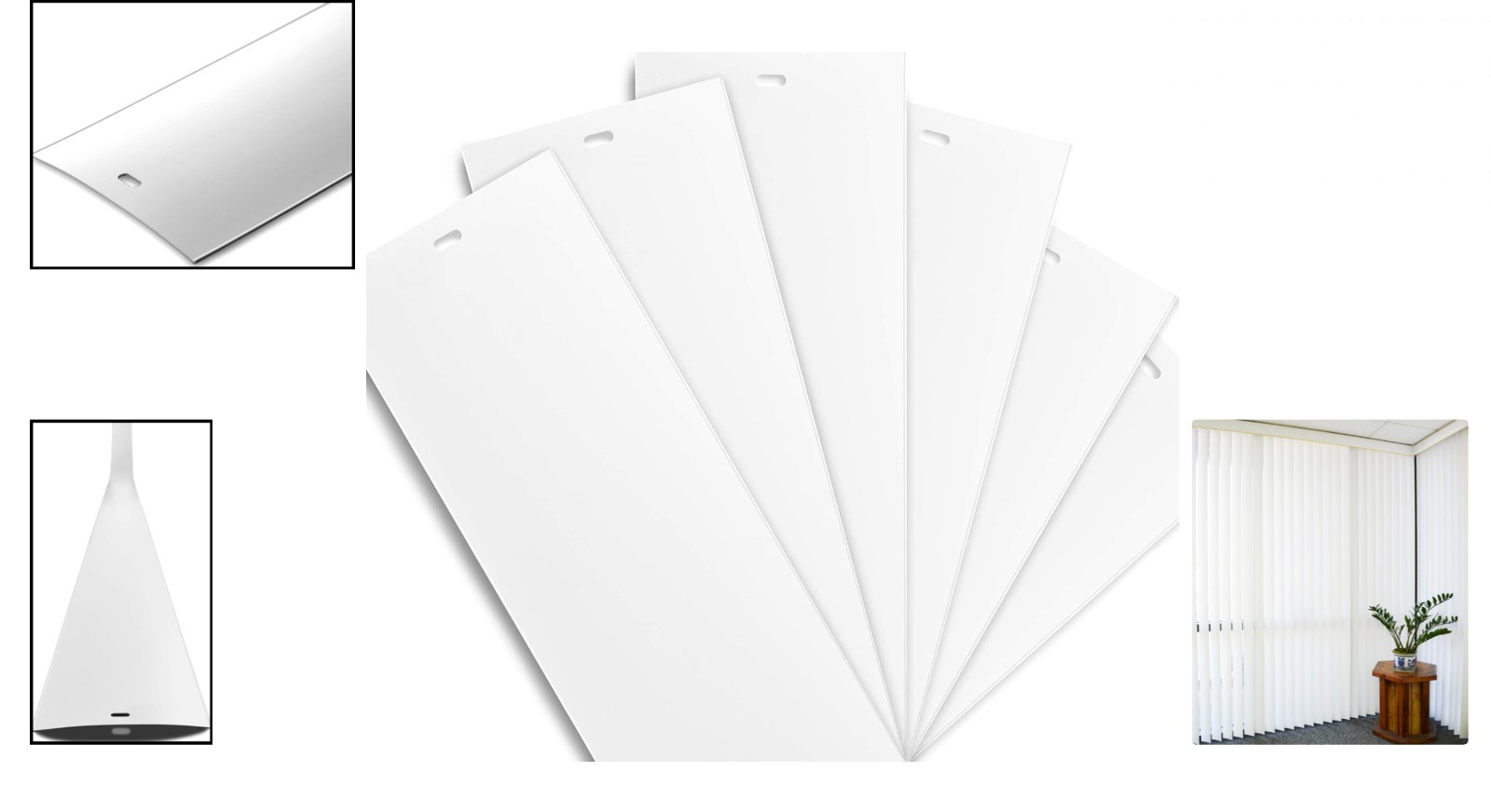 White Vertical Replacement Blinds Slats Sliding Glass Door Window (6 Pack)