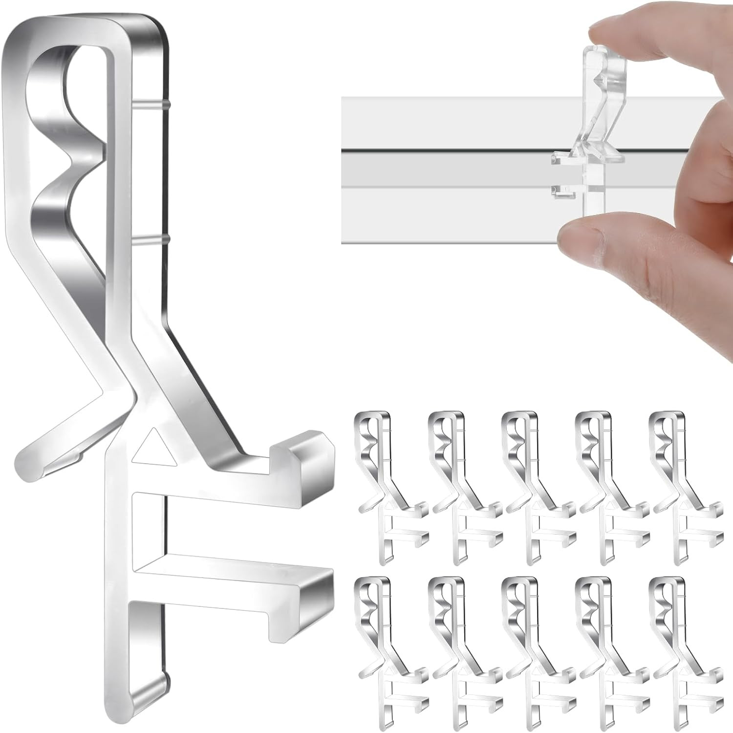 10pcs Valance Clips 1-7/8 Inches Window Blinds Hide Clip Clear Plastic Hide R…