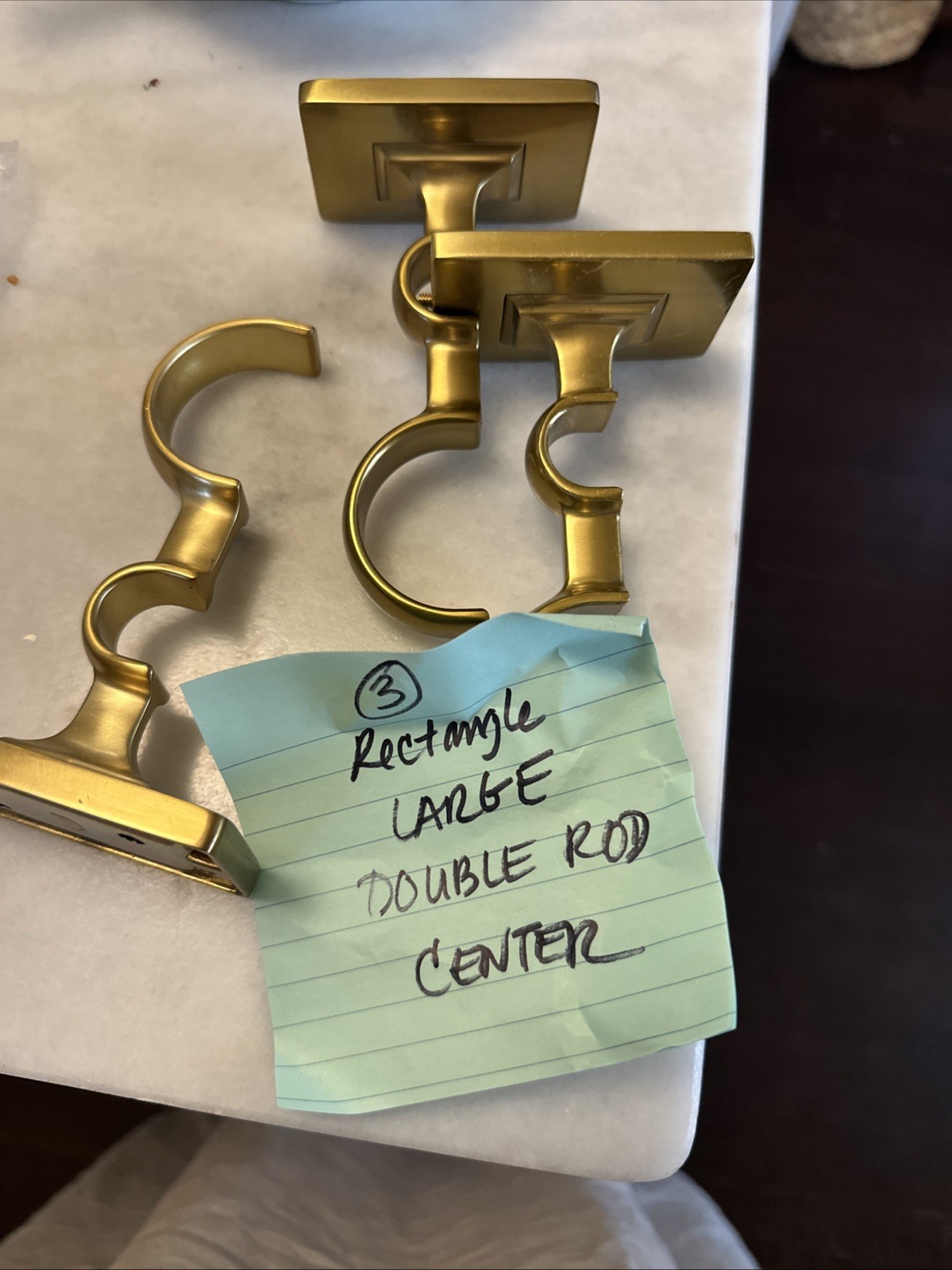 Restoration Hardware Brass Estate LOT Drapery Hardware MEDIUM Large Rectangle