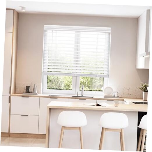 Cordless 2″ Faux Wood Blind, 21.5″ W x 48″ H 21.5″W x 48″H White