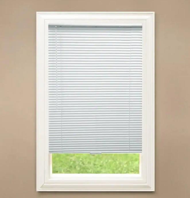 White Cordless Blackout 1″ Vinyl Mini Blind for Window or Door 35″W x 72″L