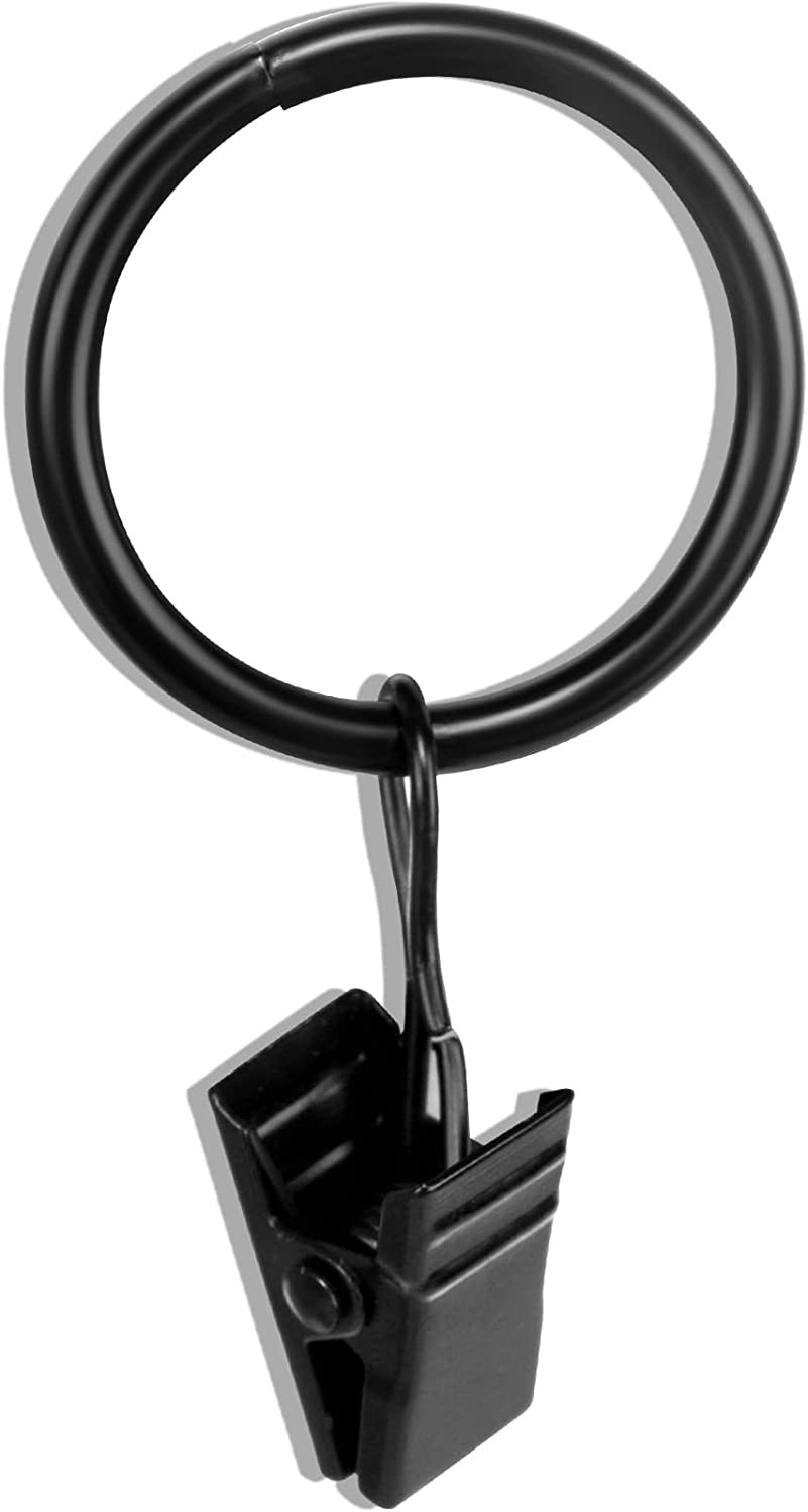 40 PCS Black Clip Rings for Curtain Panels, This Drapery Curtain Clip Rings Also