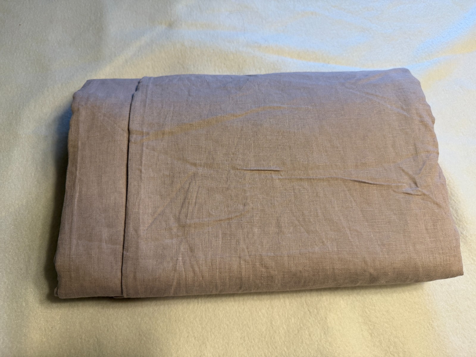 Quince European Linen True Blackout Curtain 48×108 Blush Beige Single Panel