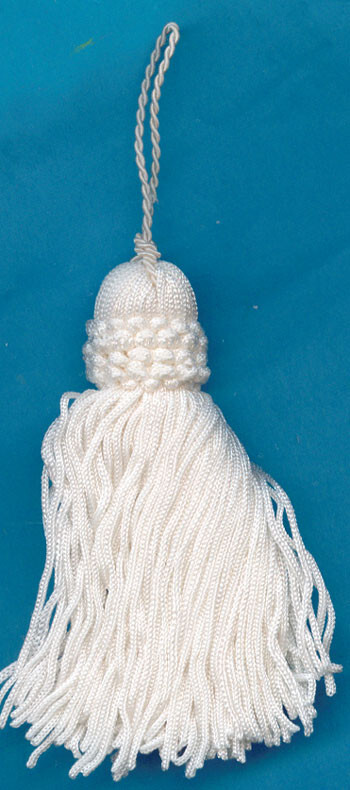 3″ WHITE CHAINETTE CROWN TASSEL TASSELS LOT OF 12 TRIMMING