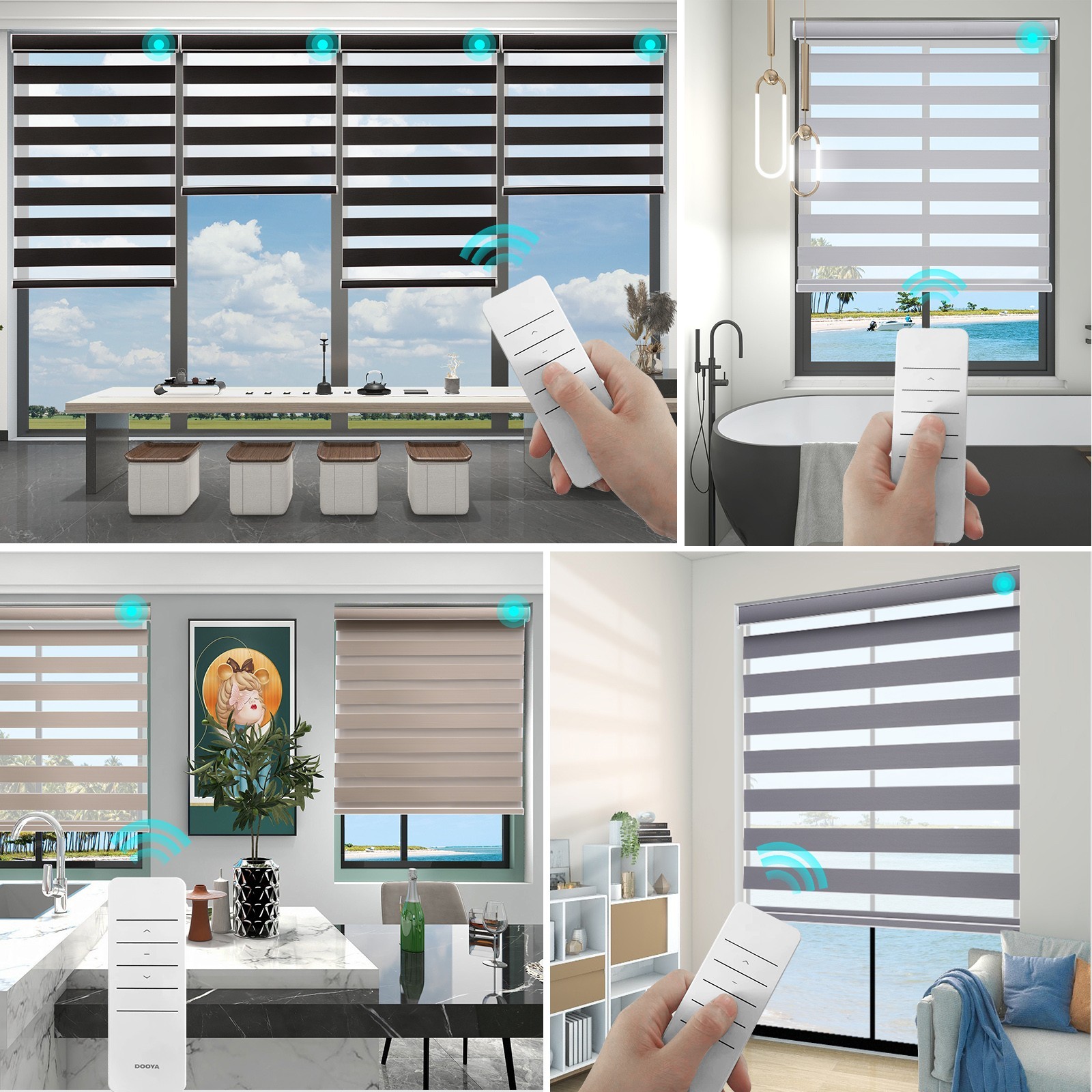 Changshade CUSTOM Motorized Zebra Blinds Roller Shade Horizontal Window shades