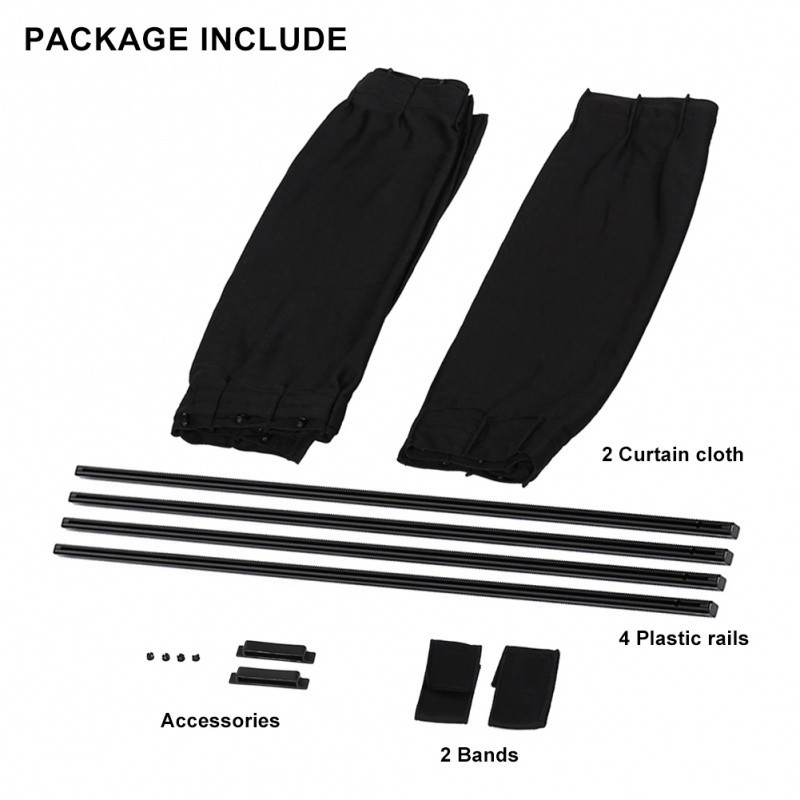 2pcs Universal Car Side Window Curtains – Foldable UV Protection Sunshade – NEW