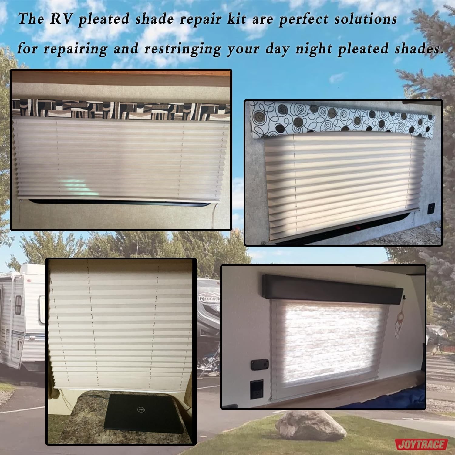 RV Shade Repair Kit Day Night Pleated Shade Restringing Kit White