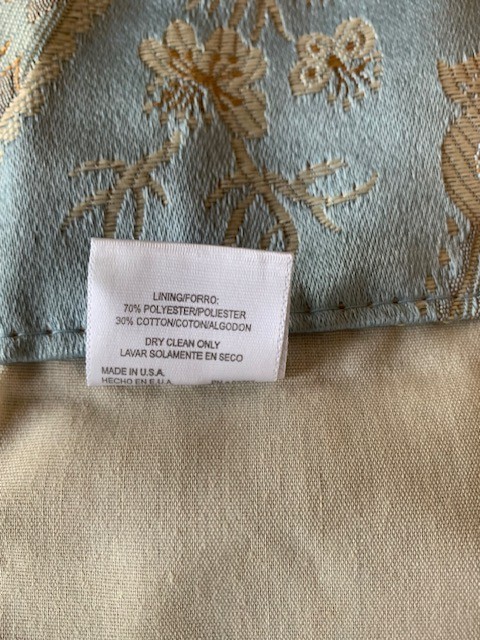 Croscill Home Vintage Napoleon Blue & Gold Pattern Ascot Valance Size 40 x 25