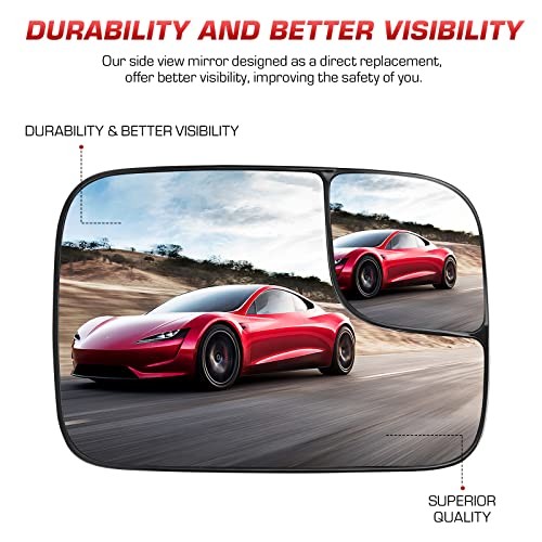 Driver and Passenger Side View Heated Mirror Glass Driver Left+Passenger Right