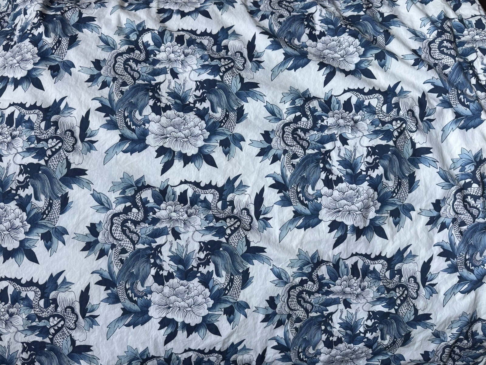 RARE Single CUSTOM Ralph Lauren *NANKING CURTAIN PANEL Blue White Rod Pocket