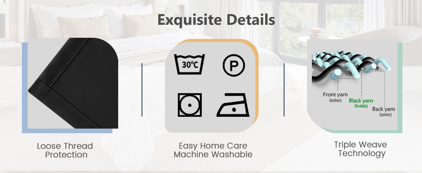 Blackout Curtains 48 Inch Length for Cafe – 34 x 48 inch Curtains Rod Pocket and
