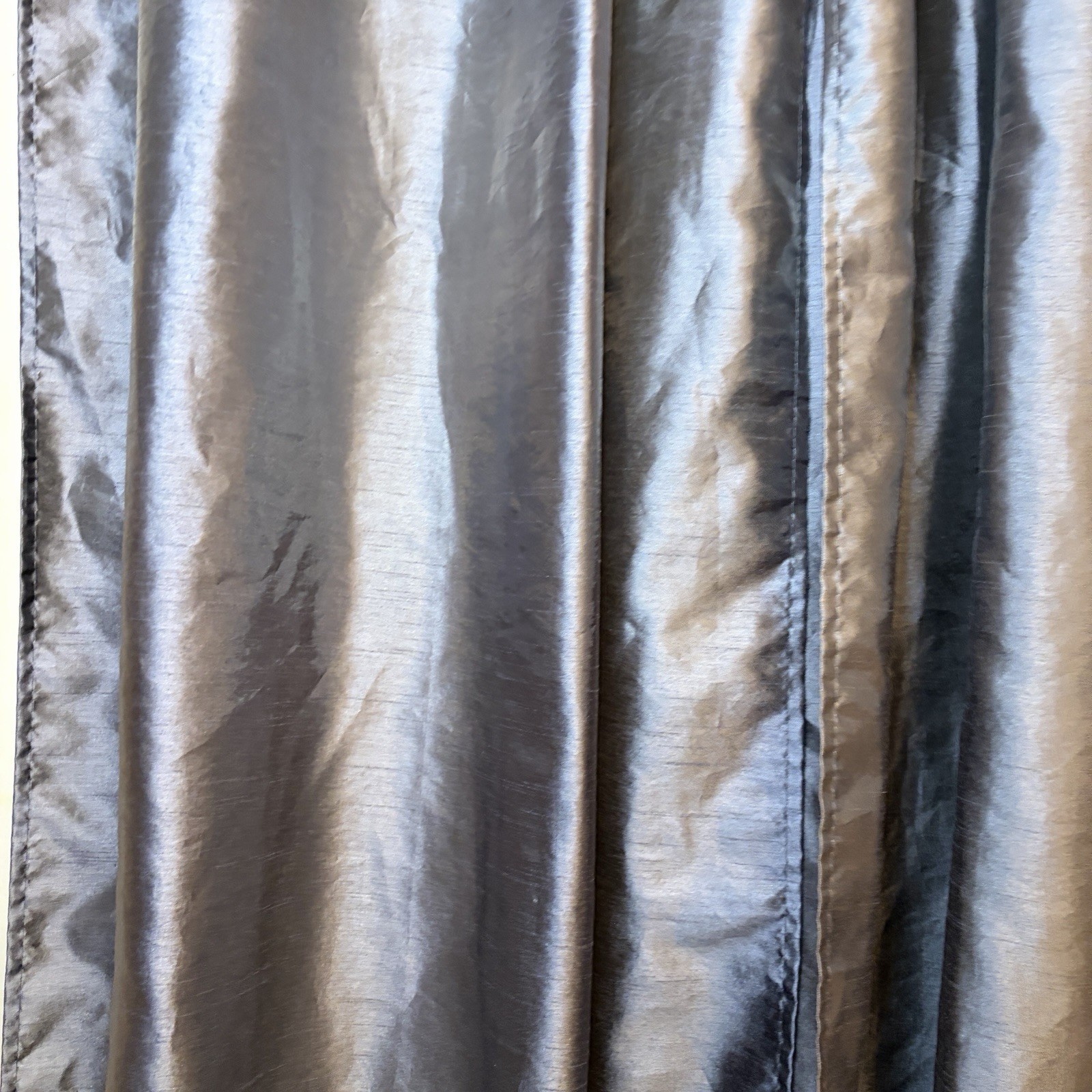 Metallic Gray Floor Length 36”x 84” Plain Rod Pocket Panel Curtains Set Of 2