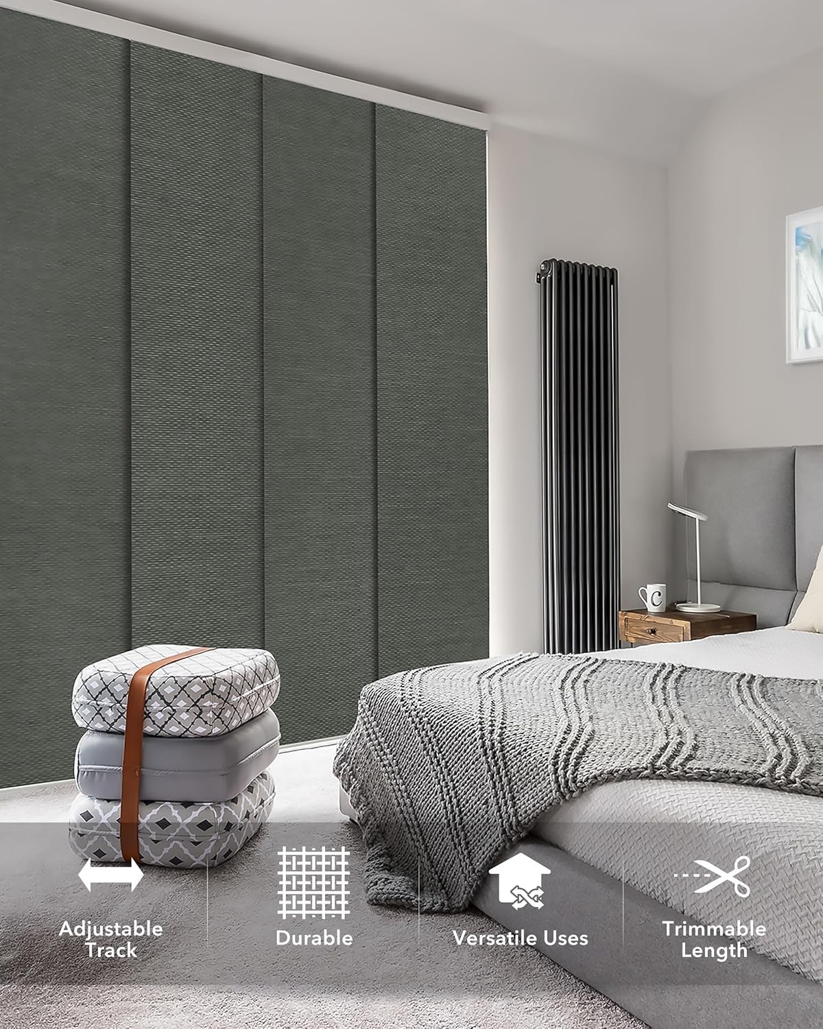 Shimmering Adjustable Sliding Panel Track Blinds, Vertical Window Blinds, Pat…